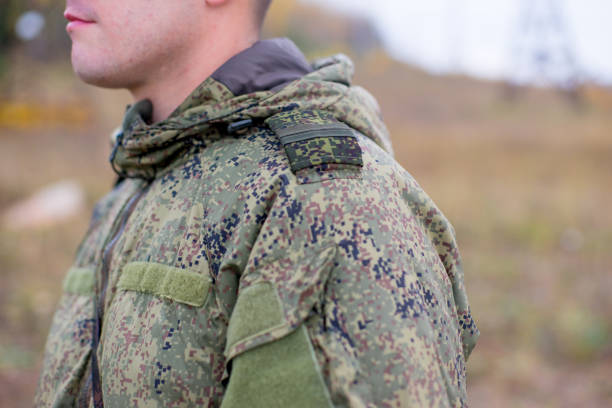 istock a portrait of a brave soldier standing 1124724247