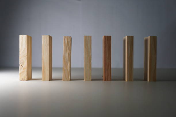 istock Wooden blocks, used for Jenga game or dominoes. 1124724404