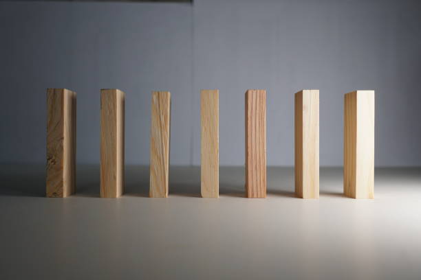 istock Wooden blocks, used for Jenga game or dominoes. 1124724405