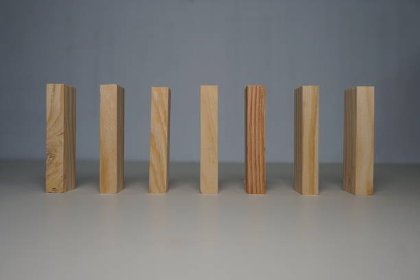 istock Wooden blocks, used for Jenga game or dominoes. 1124724414