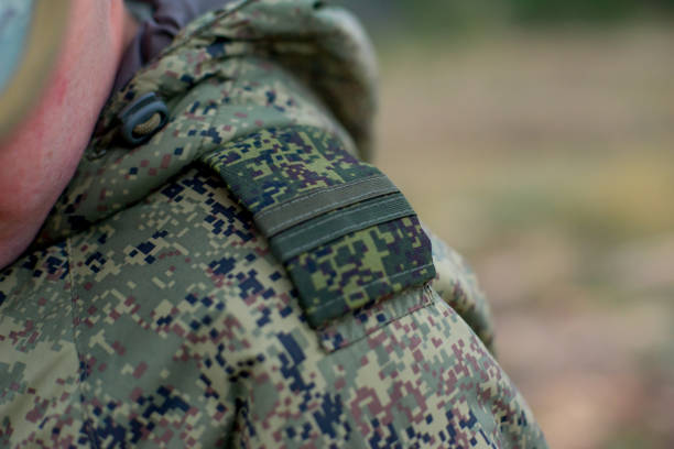 istock a portrait of a brave soldier standing 1124724498