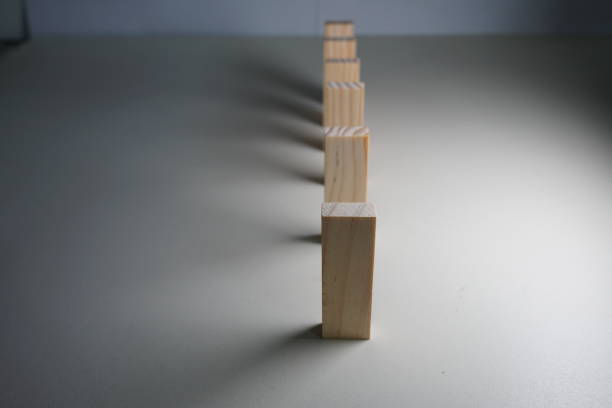 istock Wooden blocks, used for Jenga game or dominoes. 1124724765