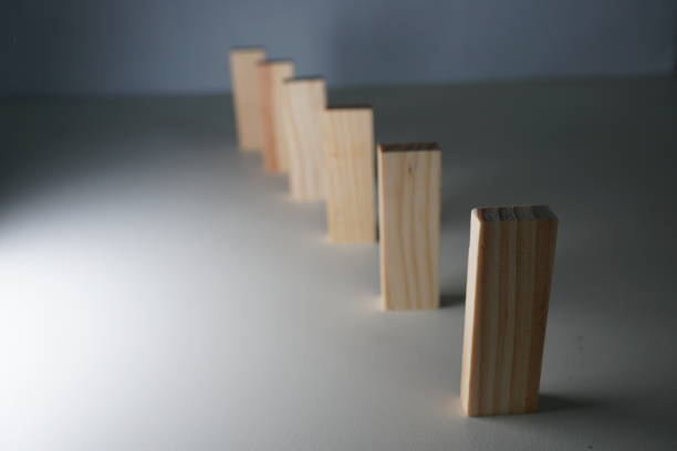istock Wooden blocks, used for Jenga game or dominoes. 1124724929