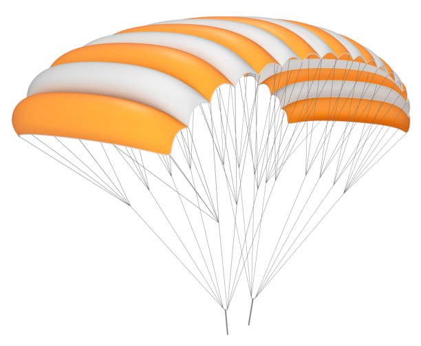 istock Parachute wing, orange with white, striped. 1124727136