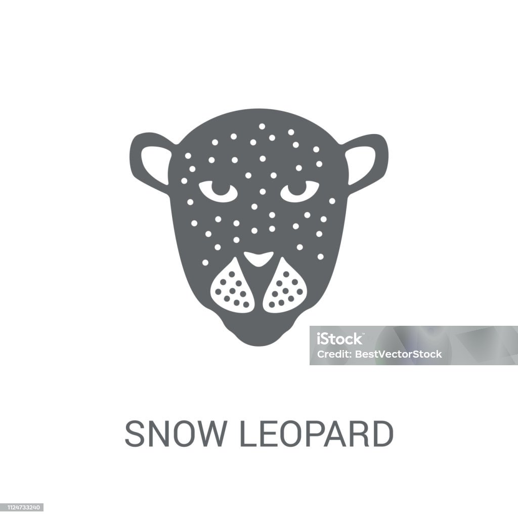 Snow leopard icon. Trendy Snow leopard logo concept on white background from animals collection Snow leopard icon. Trendy Snow leopard logo concept on white background from animals collection. Suitable for use on web apps, mobile apps and print media. Animal stock vector