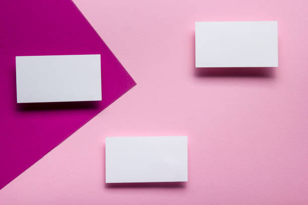 istock Business cards blank. Mockup on color background. Flat Lay. copy space for text 1124734974