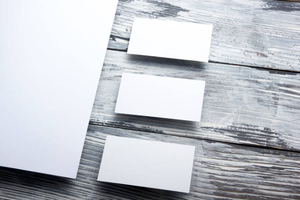 istock Business cards blank. Mockup on color background. Flat Lay. copy space for text 1124735086
