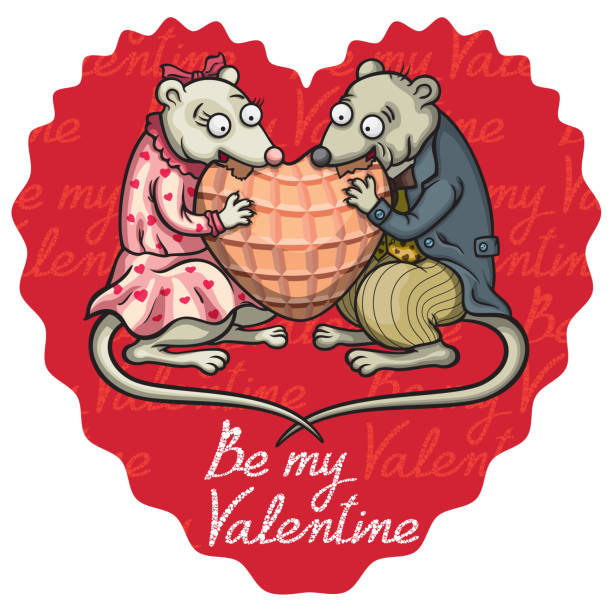 Ilustración de Ratones Enamorados San Valentín Corazón y más Vectores  Libres de Derechos de Alegre - Alegre, Alimento, Amor - iStock