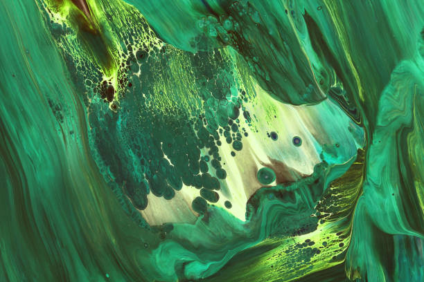 istock Abstraction of emerald green paint 1124737676