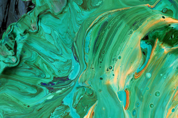 istock Abstraction of emerald green paint 1124738195