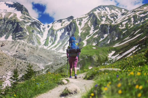 Trekking in the Canadian mountains