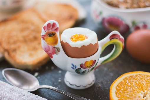 Soft-boiled eggs for breakfast
