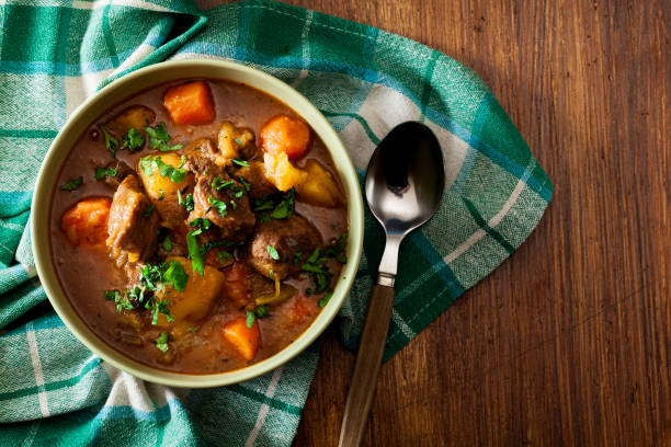 istock Irish stew made with beef, potatoes, carrots and herbs 1124742504