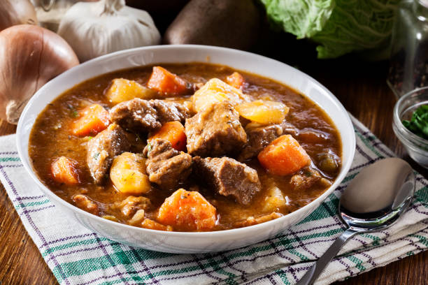 istock Irish stew made with beef, potatoes, carrots and herbs 1124742955