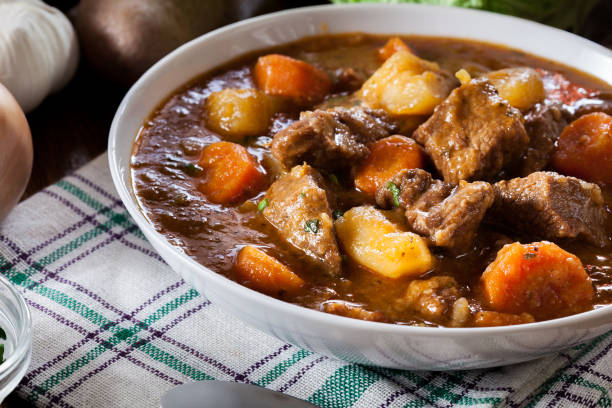 istock Irish stew made with beef, potatoes, carrots and herbs 1124743018