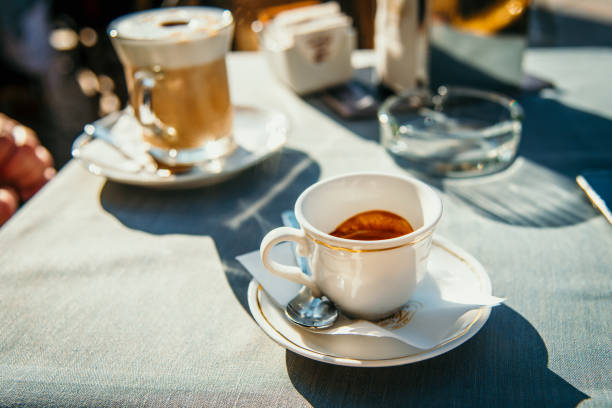 istock Italian espresso on a cafe table 1124747044