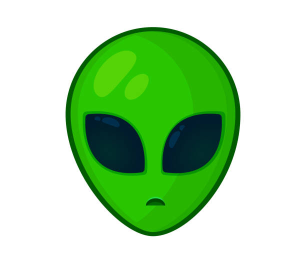 ilustrações de stock, clip art, desenhos animados e ícones de the head and face of the alien form simple. - alien