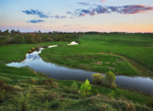 istock picturesque spring morning. morning river. scenic dawn 1124747871