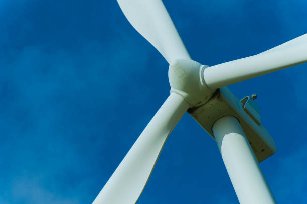 istock Wind turbines and the morning sky with sunlight 1124750039