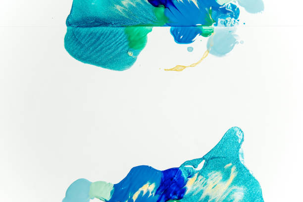 istock strokes and blots of paint on white background 1124753072