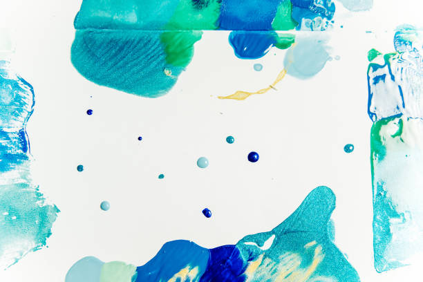 istock strokes and blots of paint on white background 1124753086