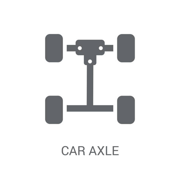 car axle icon. Trendy car axle logo concept on white background from car parts collection car axle icon. Trendy car axle logo concept on white background from car parts collection. Suitable for use on web apps, mobile apps and print media. chassis stock illustrations