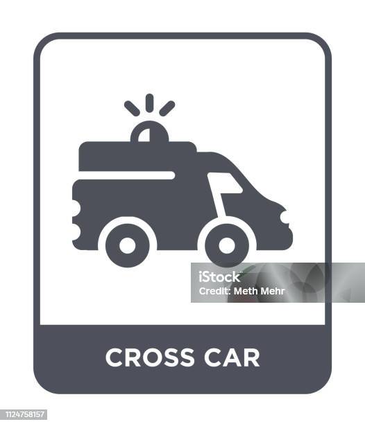 Cross Car Icon Vector On White Background Cross Car Trendy Filled Icons From Mechanicons Collection Stock Illustration - Download Image Now