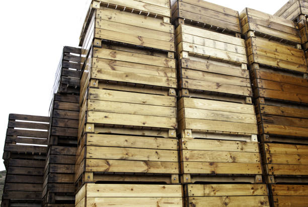istock Wooden boxes manufactures 1124759261