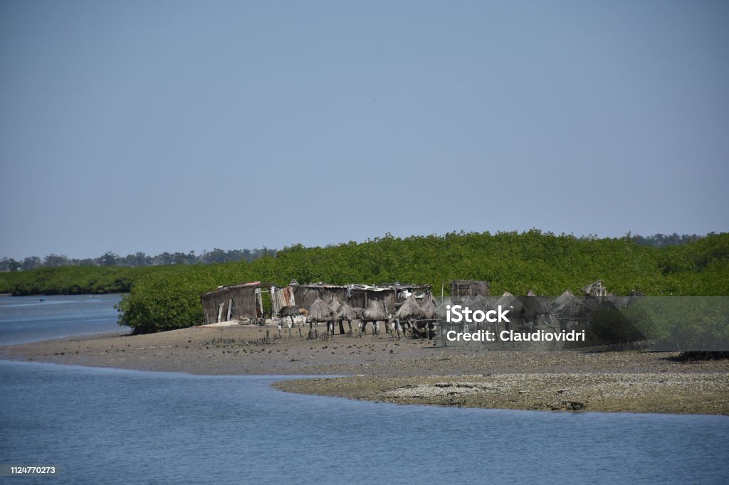 Fadiouth Island Island of clam shells, Fadiouth, Petite Cote, Senegal Casamance Stock Photo