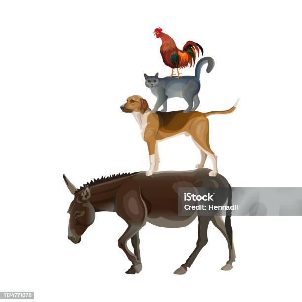 Bremen Town Musicians Stock Illustration - Download Image Now - Bremen, Fairy Tale, Musician