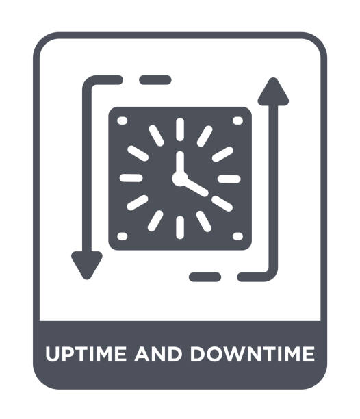 ilustrações, clipart, desenhos animados e ícones de uptime e tempo de inatividade ícone ícones de vetor sobre fundo branco, tempo de atividade e inatividade na moda cheia de coleção de tecnologia - uptime