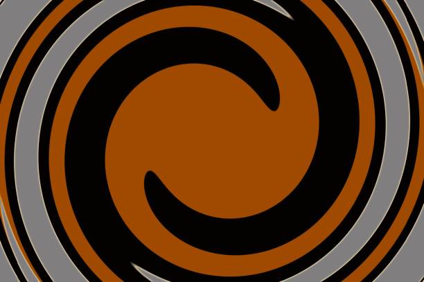 Abstract twist shape background in orange tones. Color spiral background.