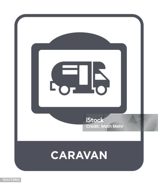 Caravan Icon Vector On White Background Caravan Trendy Filled Icons From Traffic Signs Collection Stock Illustration - Download Image Now