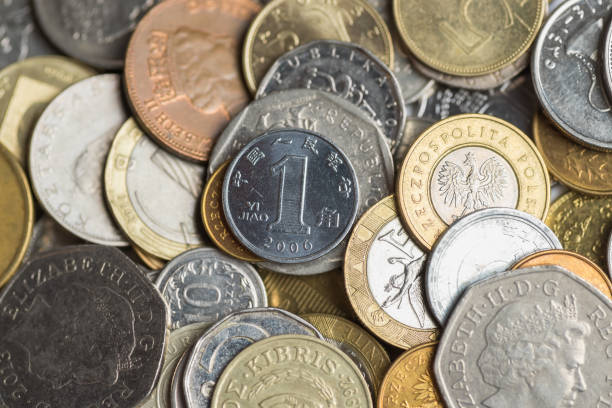 istock Background of  coins money. Copy space for text 1124781822