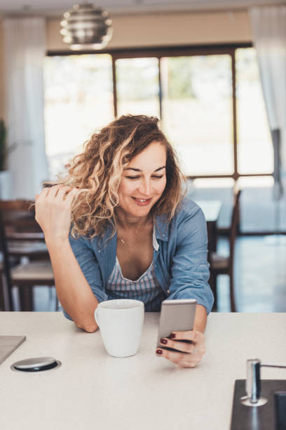 istock Morning coffee with phone 1124785802