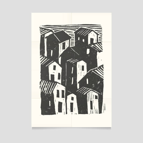 This vector art illustration is created by tracing original hand carved and printed from blockprint art. It is ready to print and use.