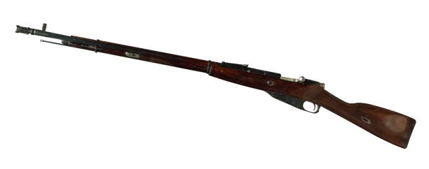 istock rifle isolated on white background. vintage rifle from the Second World War 1124794736