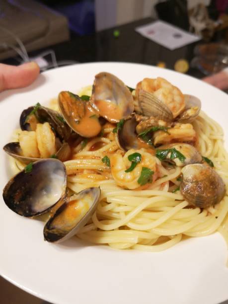 istock Pasta and palourdes, seafood pasta 1124796465