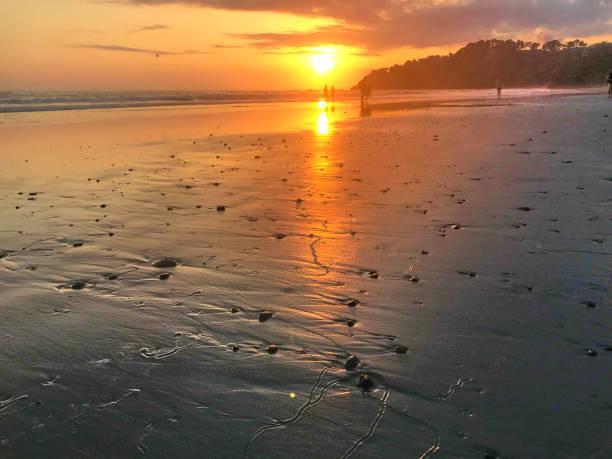 puesta de sol en costa rica - pacific ocean tourist resort day reflection fotografías e imágenes de stock