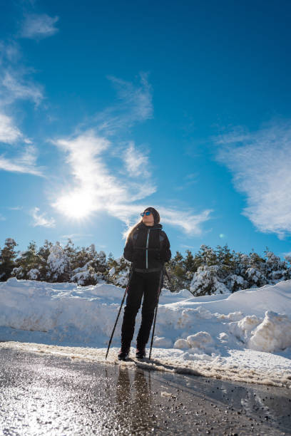 istock Woman hiker rests from trekking 1124798992
