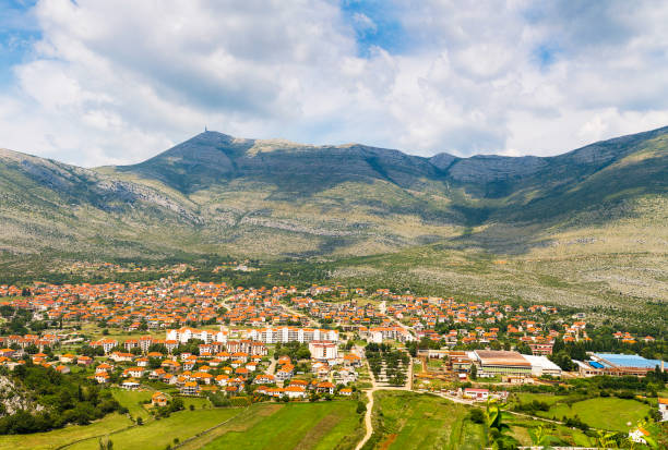 istock The city and the mountains. 1124799545