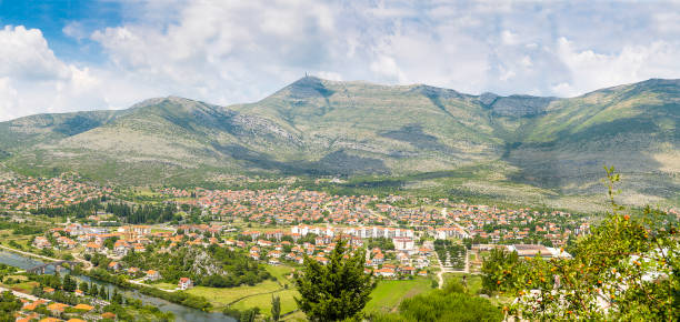 istock The city and the mountains. 1124799608