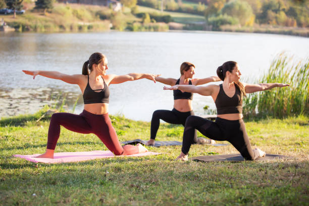 istock Happy athletic women who exercising on a training 1124801216