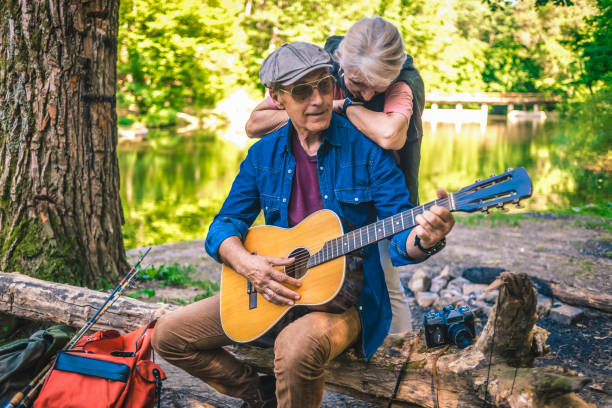 istock cheerful senior couple enjoying their weekend in nature 1124804228