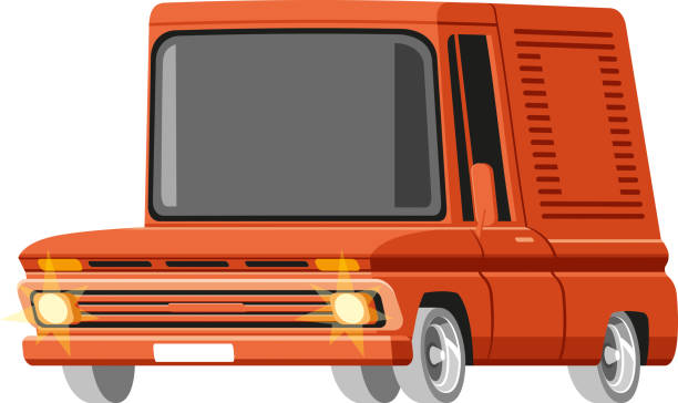 ilustrações de stock, clip art, desenhos animados e ícones de delivery truck - semi truck vehicle trailer trucking cargo container