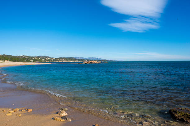 The ampolla beach on the coast of Tarragona, Spain