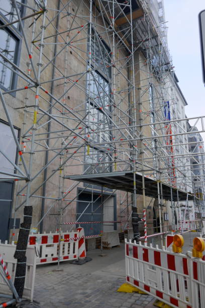 istock Building renovation with help of a scaffolding 1124807391