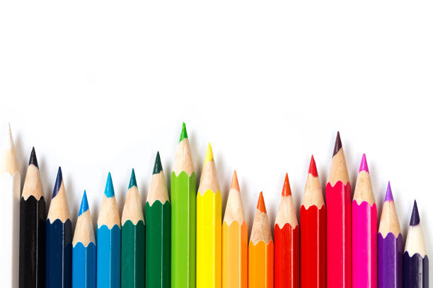 istock Colour pencils on white background, top view 1124815100