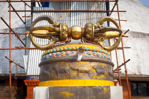 Vajra dorje (buddhist symbol) Buddhist artifact, Katmandu, Nepal.