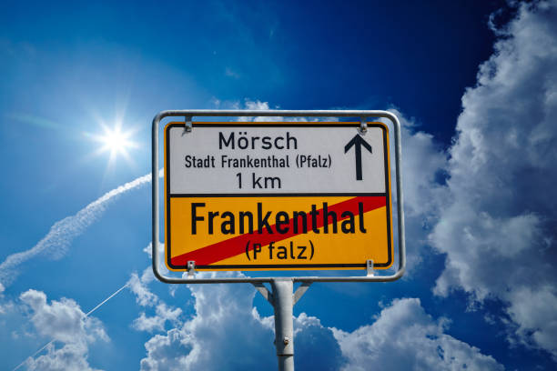 istock German roadsign of Frankenthal 1124824157